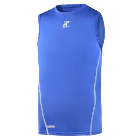 RunFlyte Men's Basics Light Compression Tank Top - Training - Moisture Wicking Royal Blue/White