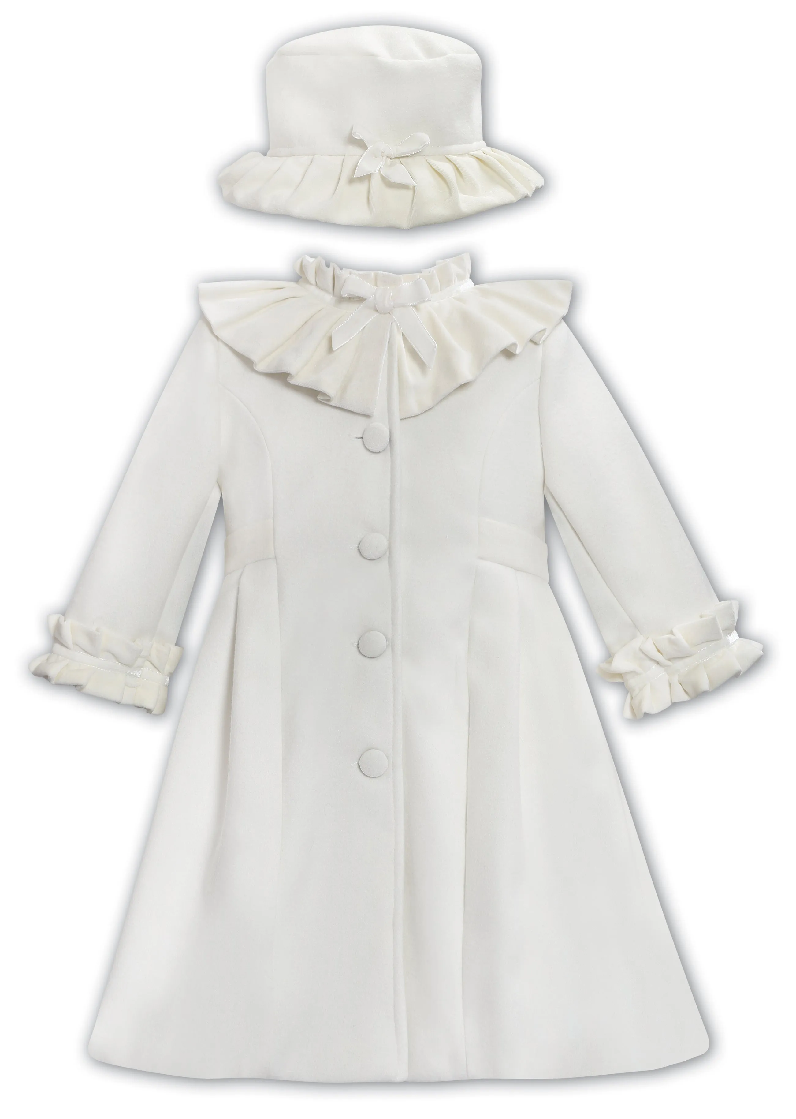 Sarah Louise Girls Ivory Dress Coat & Hat