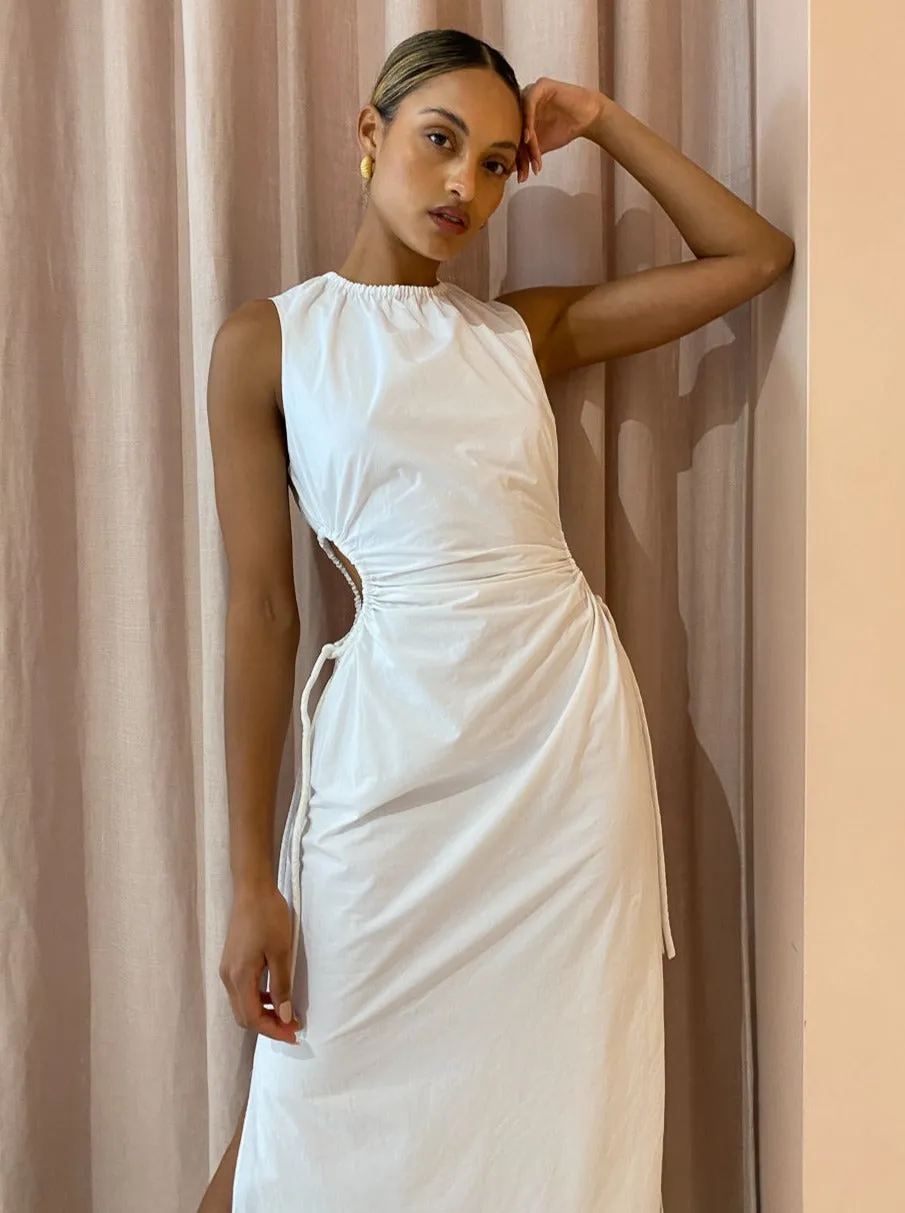 Sir Ilkin Tie Dress in White