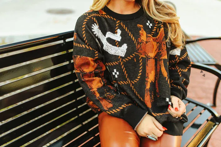 S/M - Saddle Up Oversized Sweater