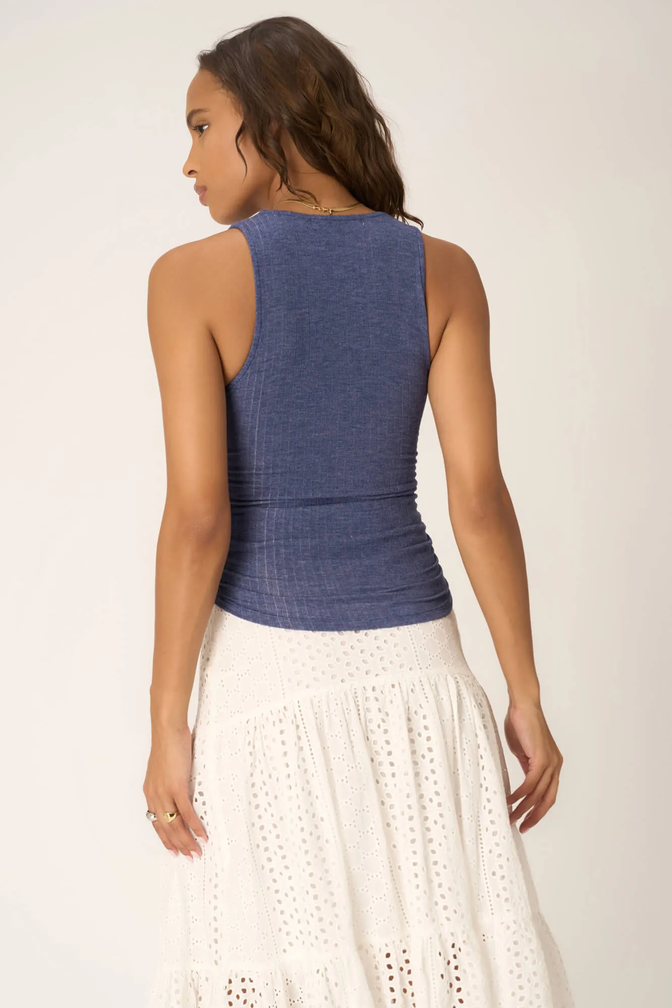 Soirée Side Ruched Tank - Electric Indigo