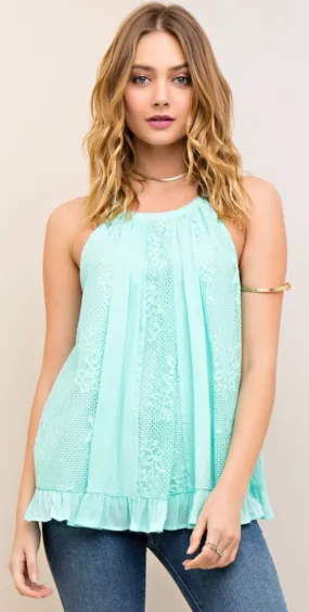 Solid Halter Crochet Top