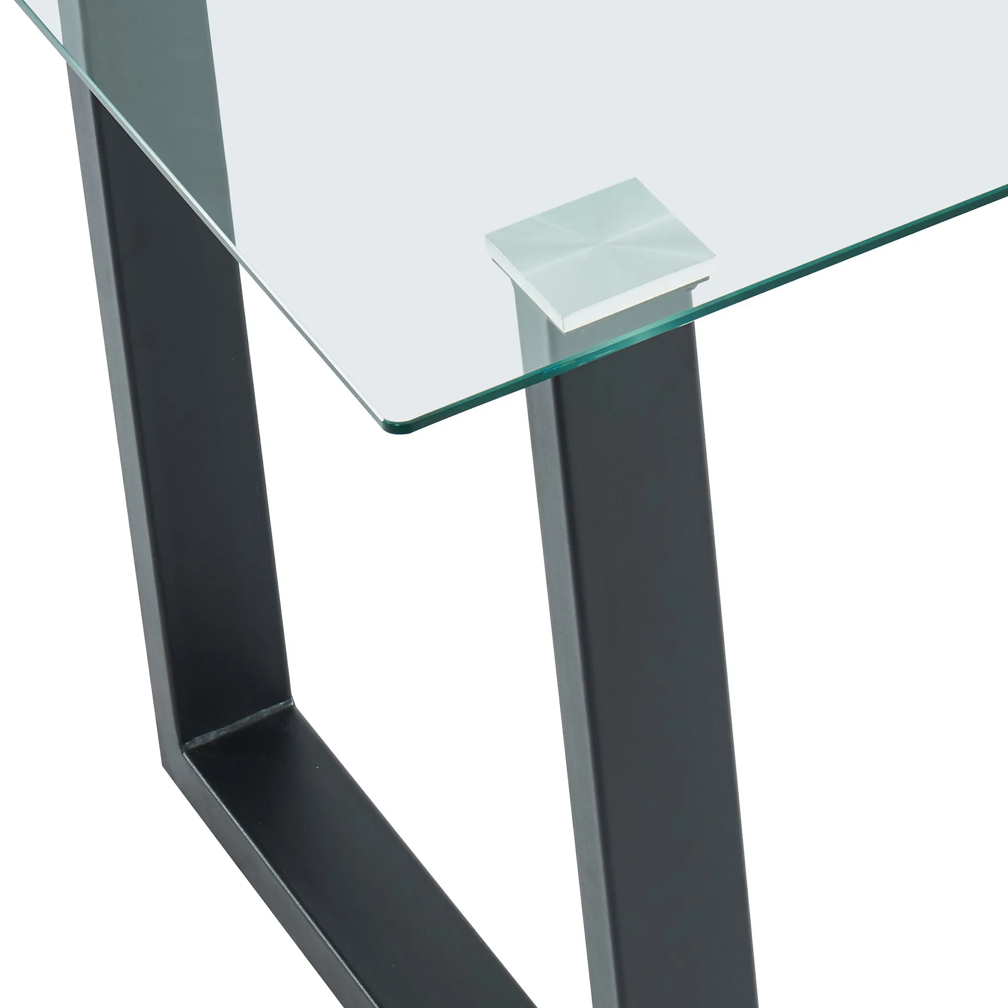 Square Glass Dining Table Franco Black