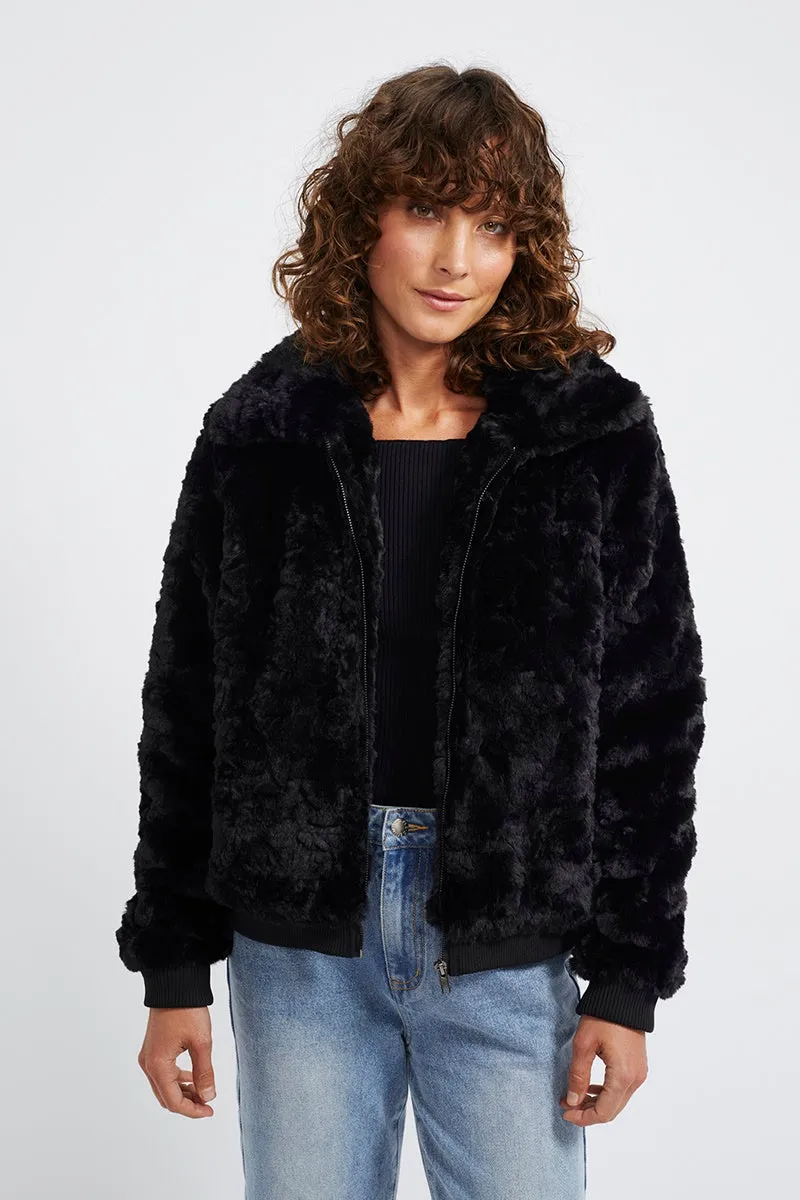 Staple - Maya Fur Bomber - Black