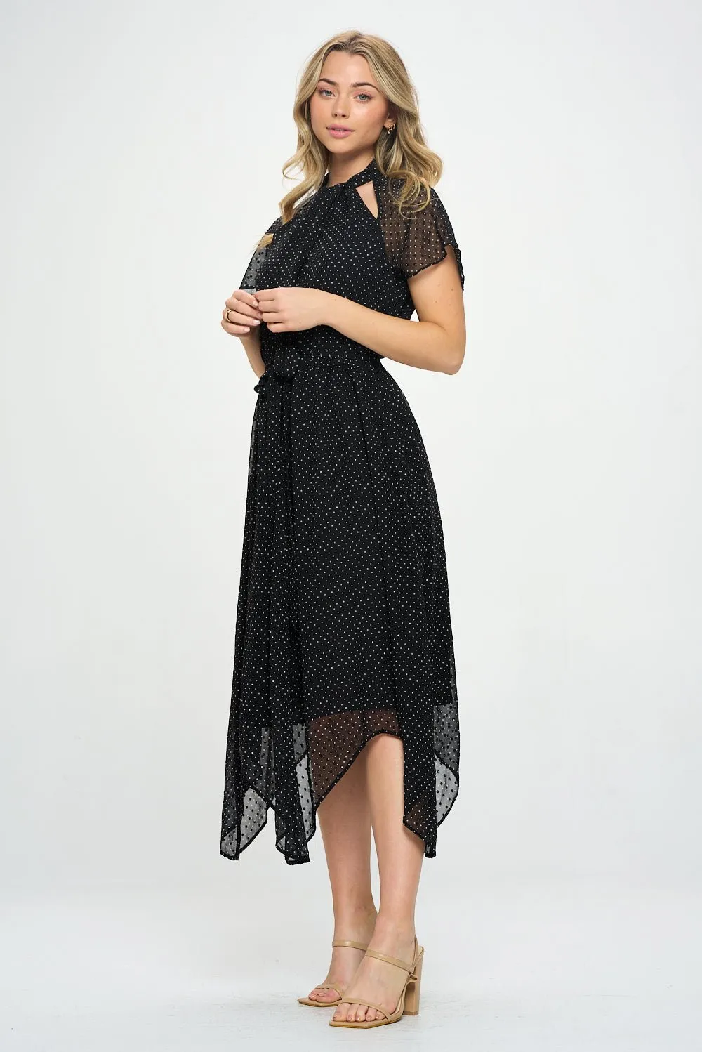 Tamara Cutout Hanky Hem Dress