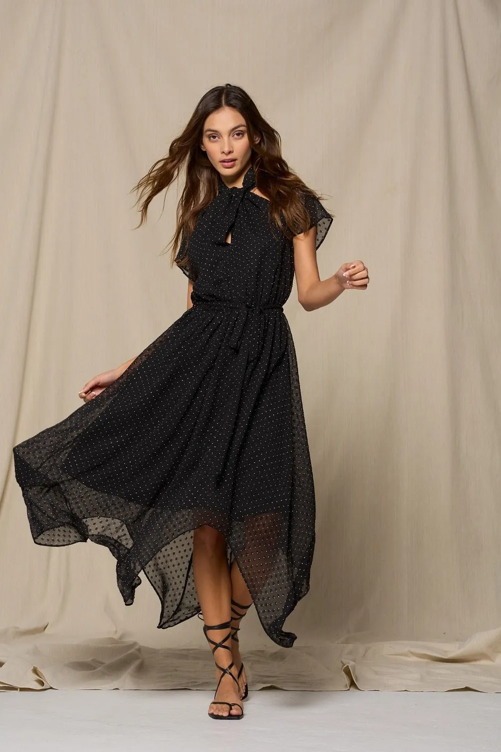 Tamara Cutout Hanky Hem Dress