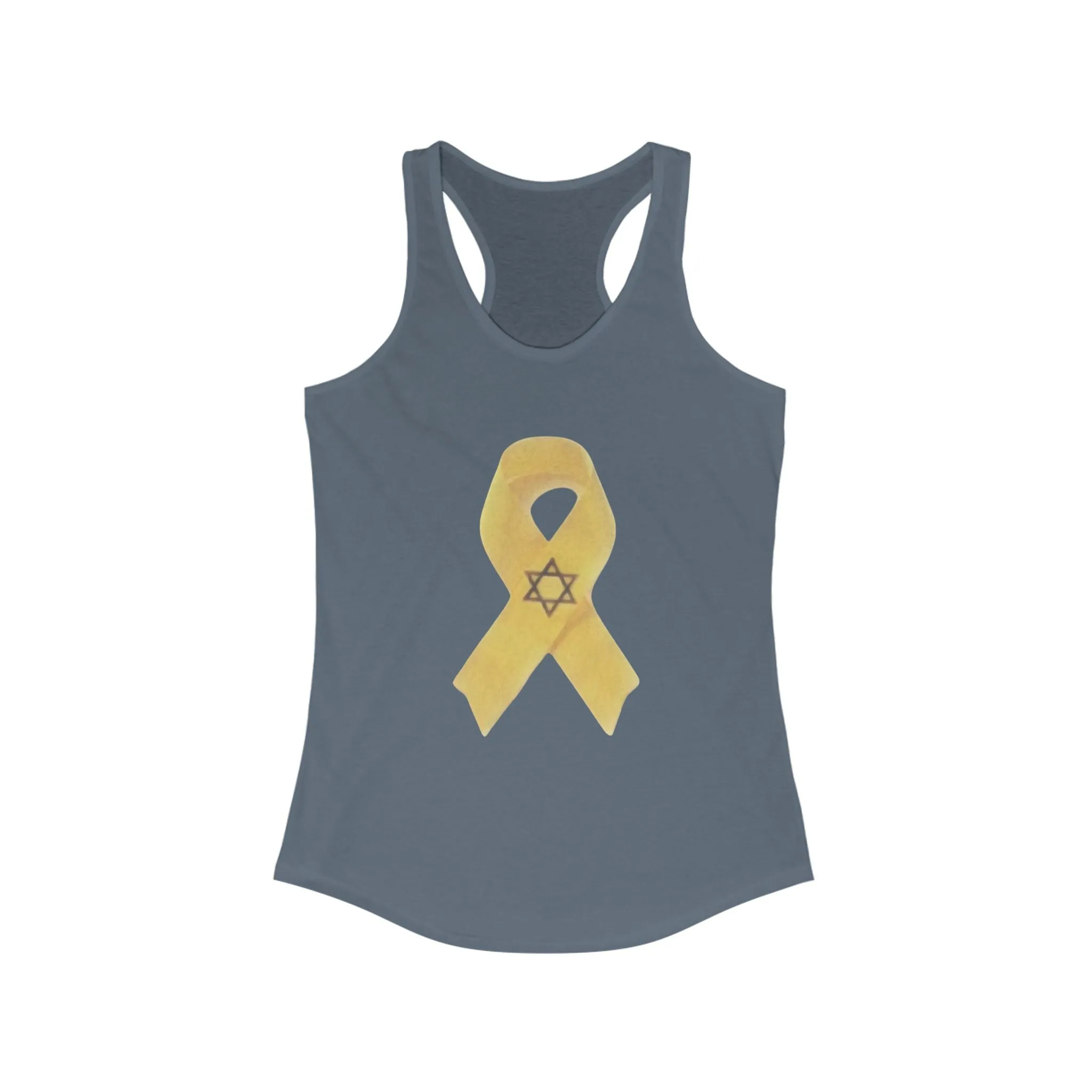 Tank Top Yellow Awareness Ribbon Star of David Colored Pencil Artwork