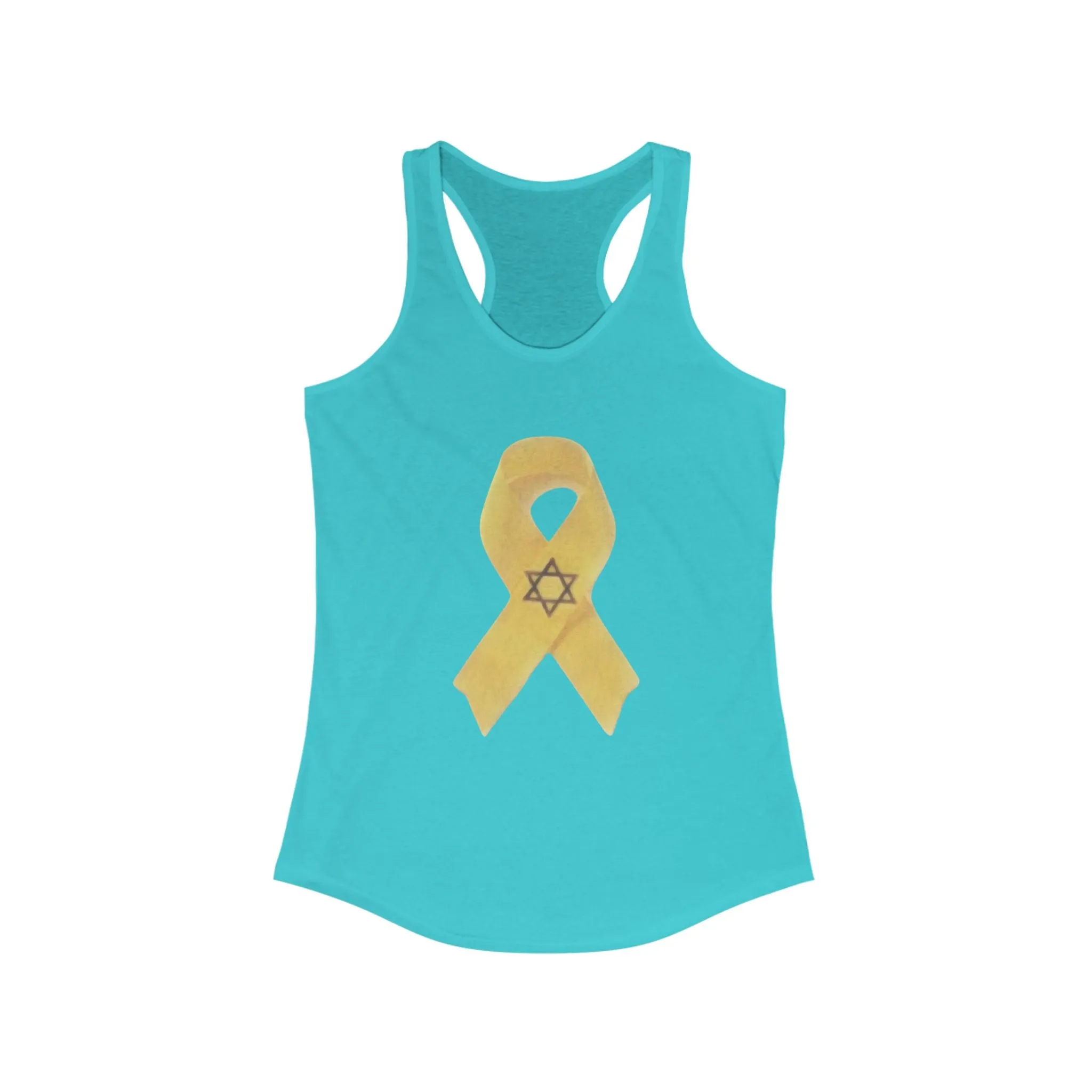 Tank Top Yellow Awareness Ribbon Star of David Colored Pencil Artwork