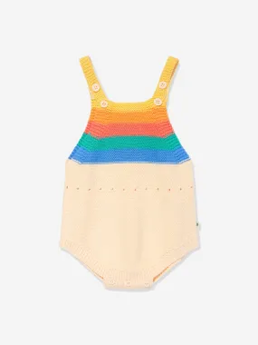 The Bonnie Mob Baby Rainbow Stripe Bubble Romper in Multicolour