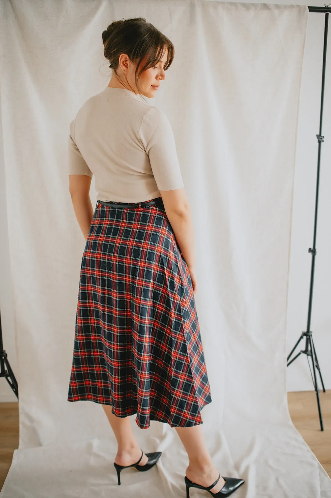 The Glennis Long Plaid Skirt