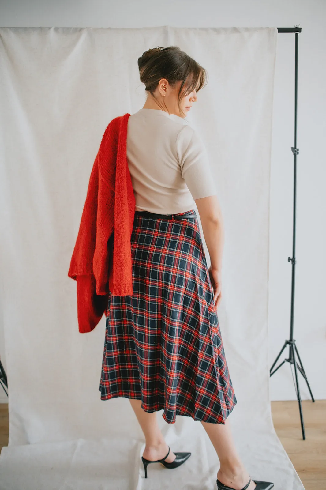 The Glennis Long Plaid Skirt