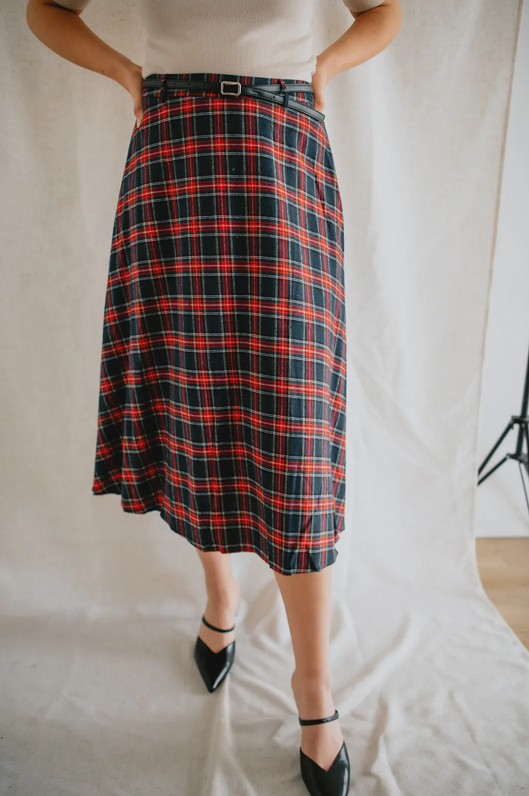 The Glennis Long Plaid Skirt