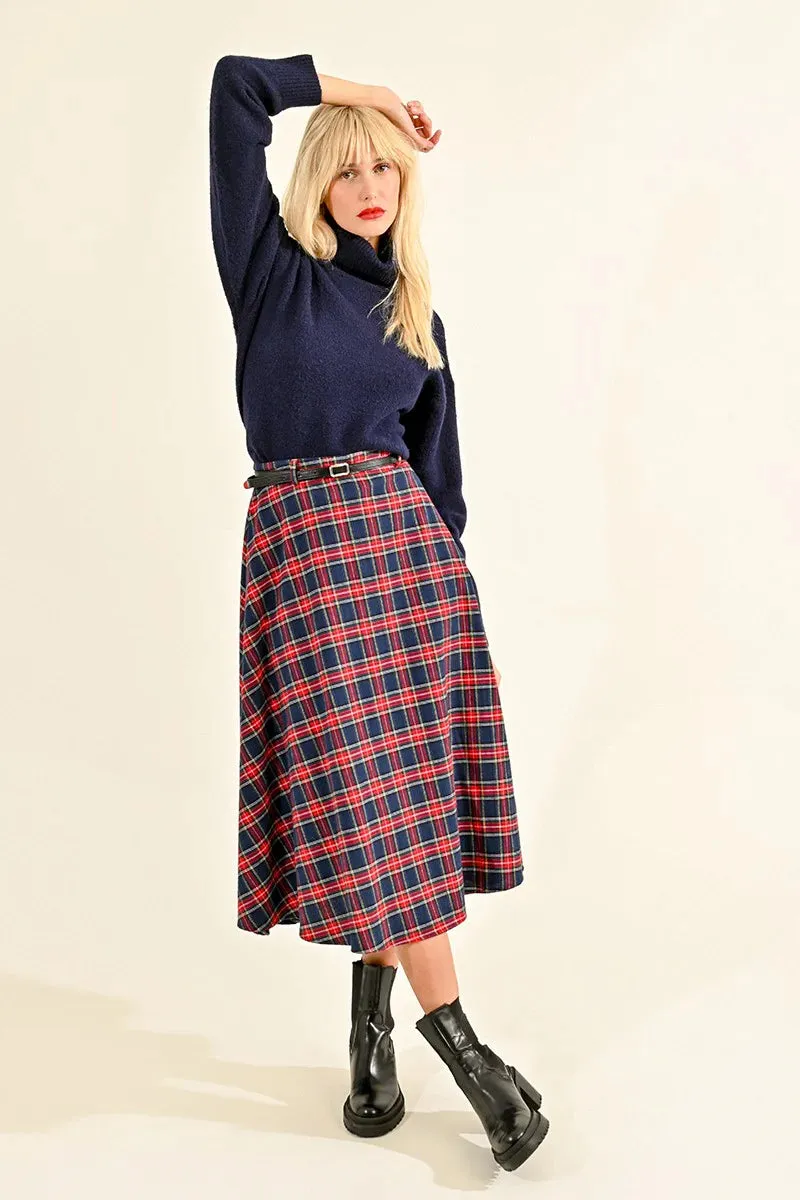 The Glennis Long Plaid Skirt