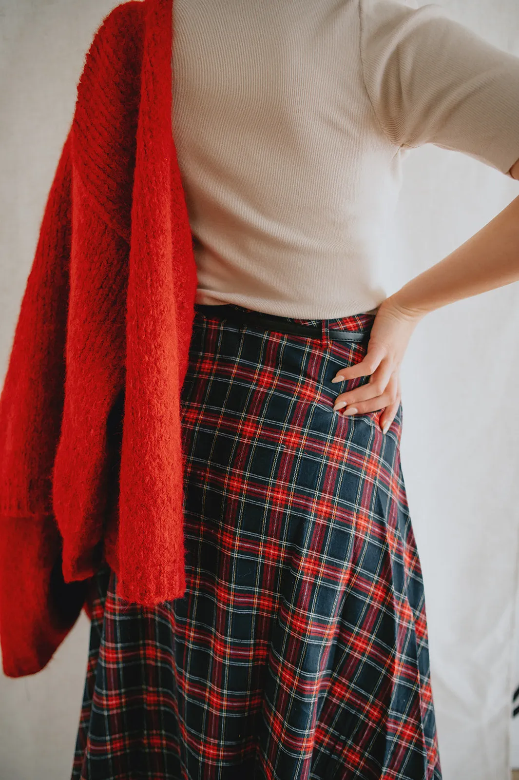 The Glennis Long Plaid Skirt