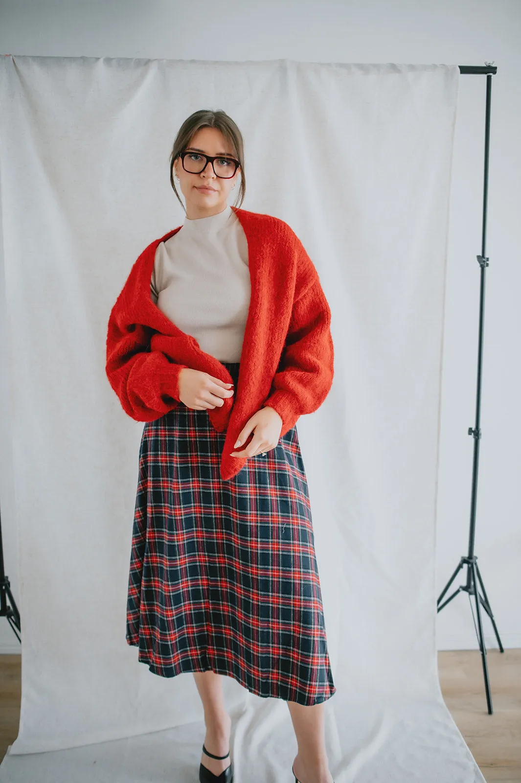 The Glennis Long Plaid Skirt