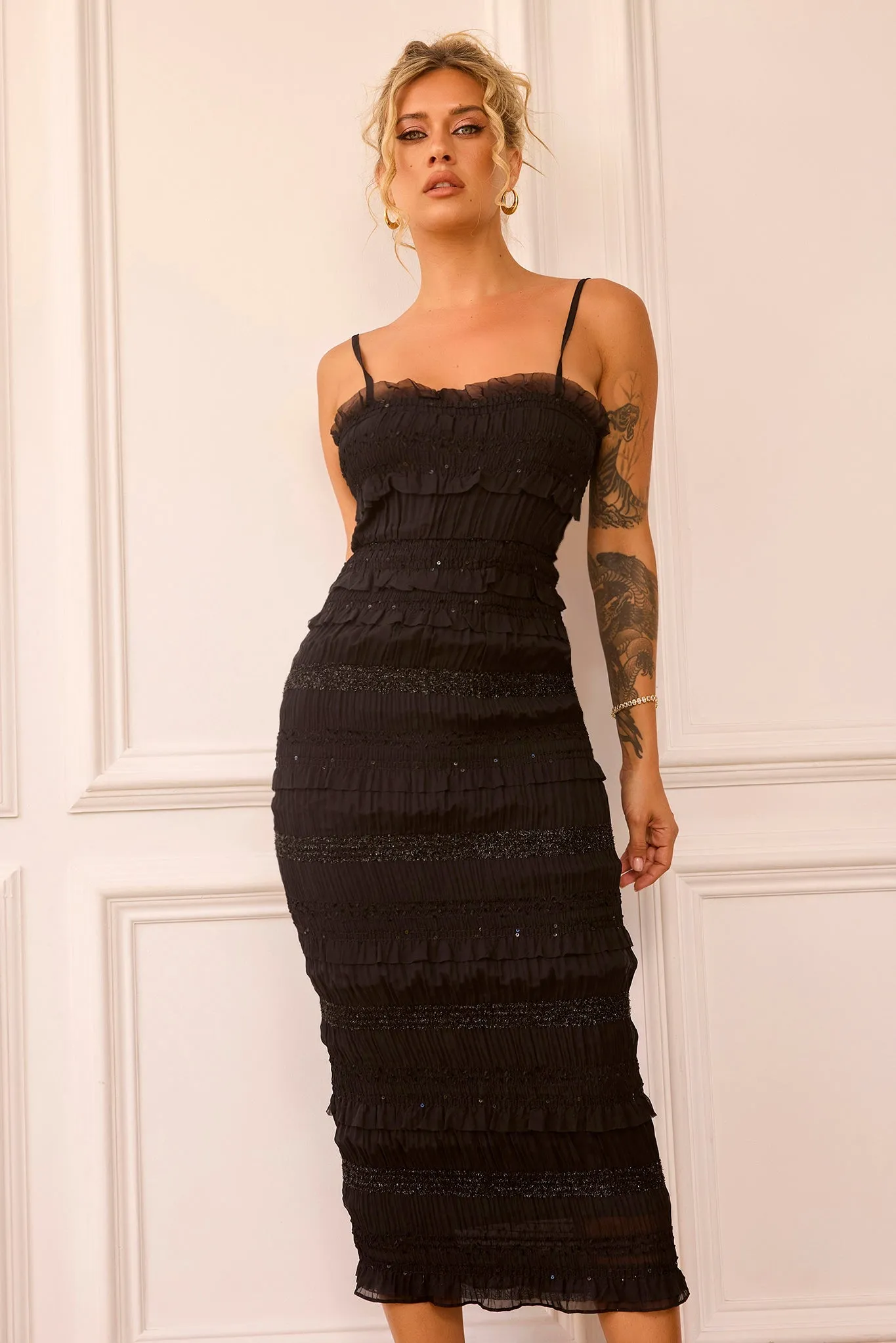 The Lineup Midi Dress - Black