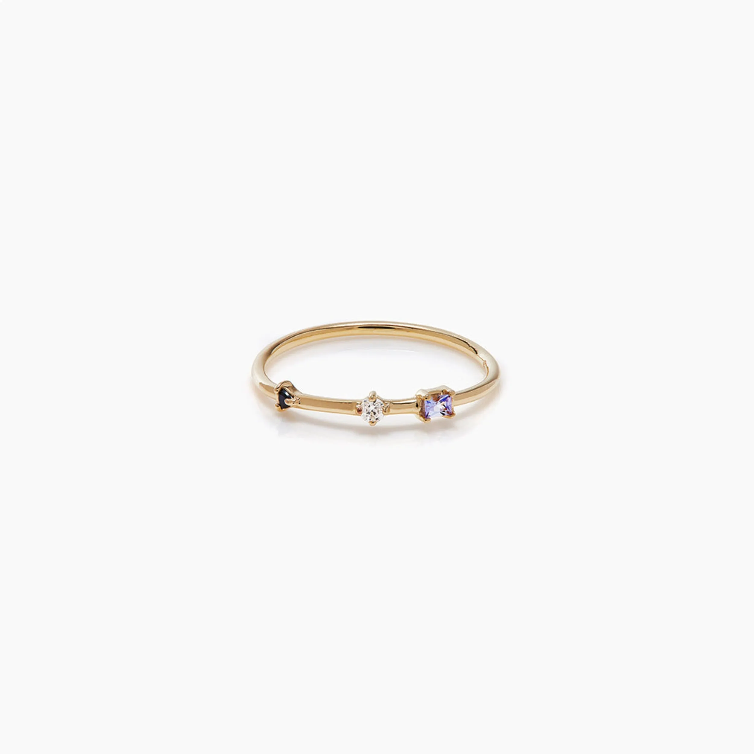 Three Stone Diamond Bamboo Ring