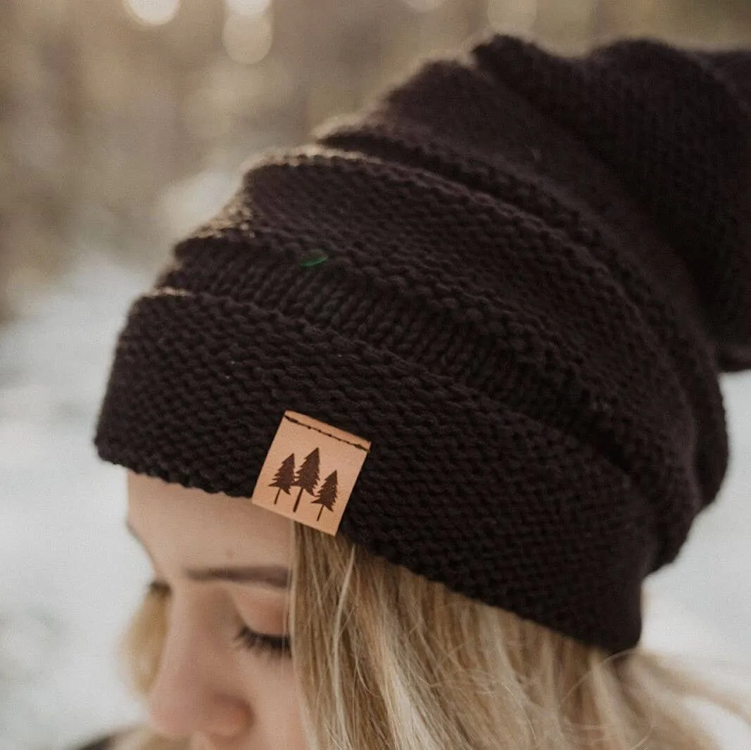 Three Trees Slouchy Beanie - Black