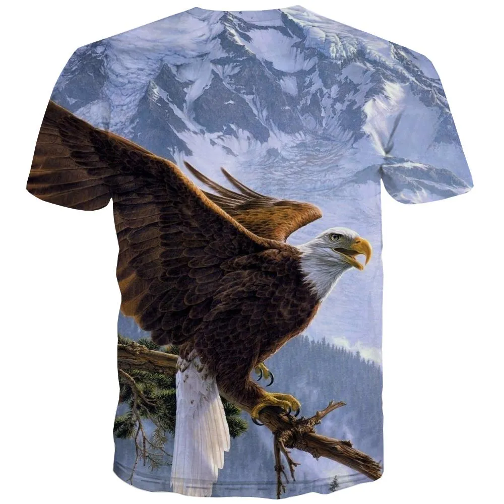 USA T shirts Men Animal T shirts Funny Raptor Tshirts Novelty Fly T-shirts Graphic Eagle Tshirts Cool