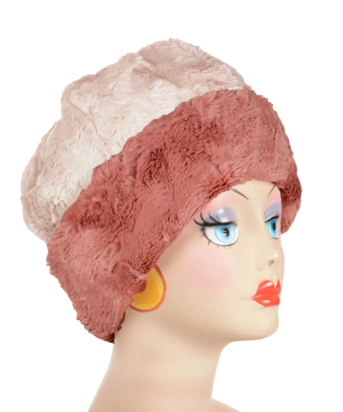 Women's Beanie Hat, Reversible - Cuddly Faux Furs