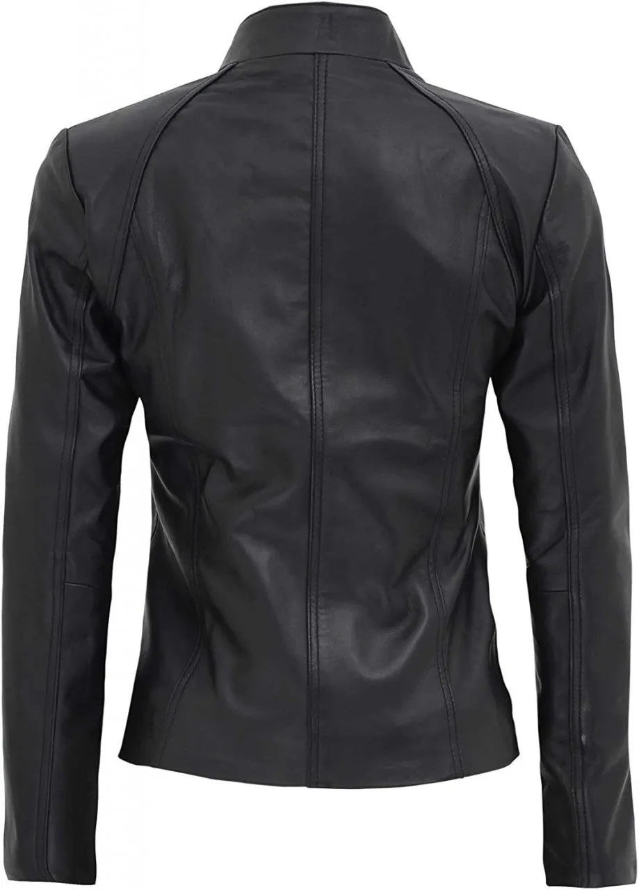 Women's Cafe Racer Leather Jacket