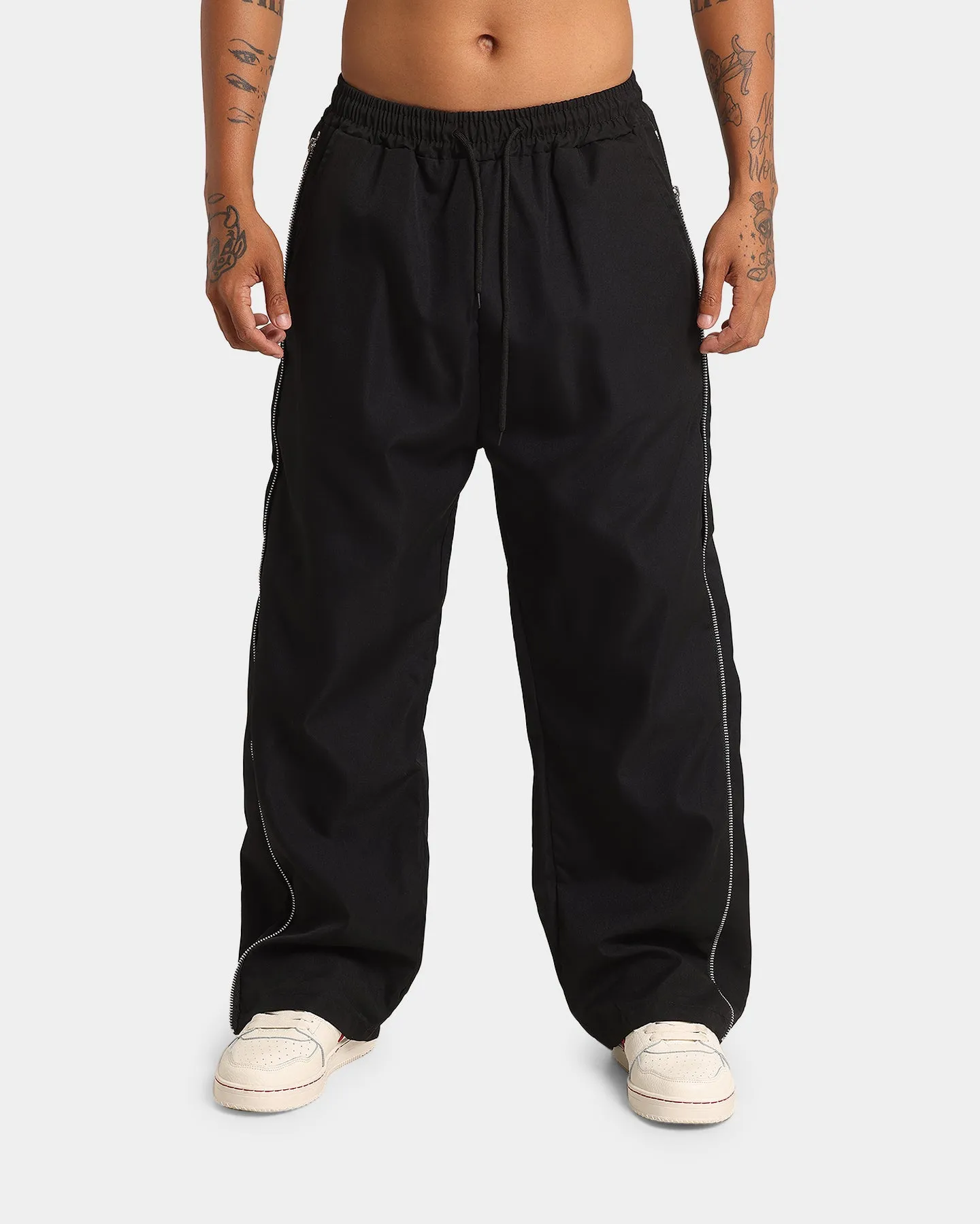 XXIII Ivan Side Zipper Track Pants Black