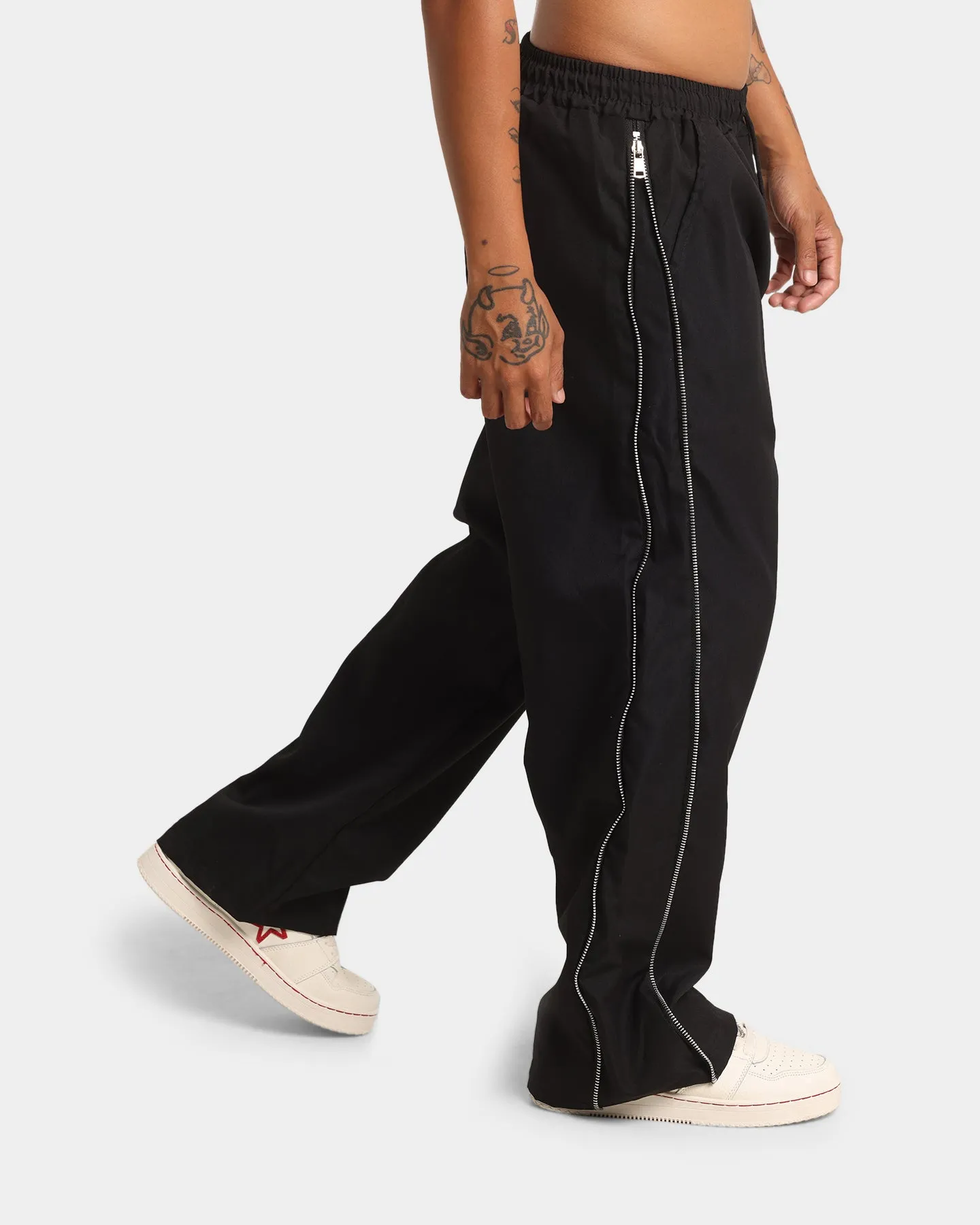 XXIII Ivan Side Zipper Track Pants Black