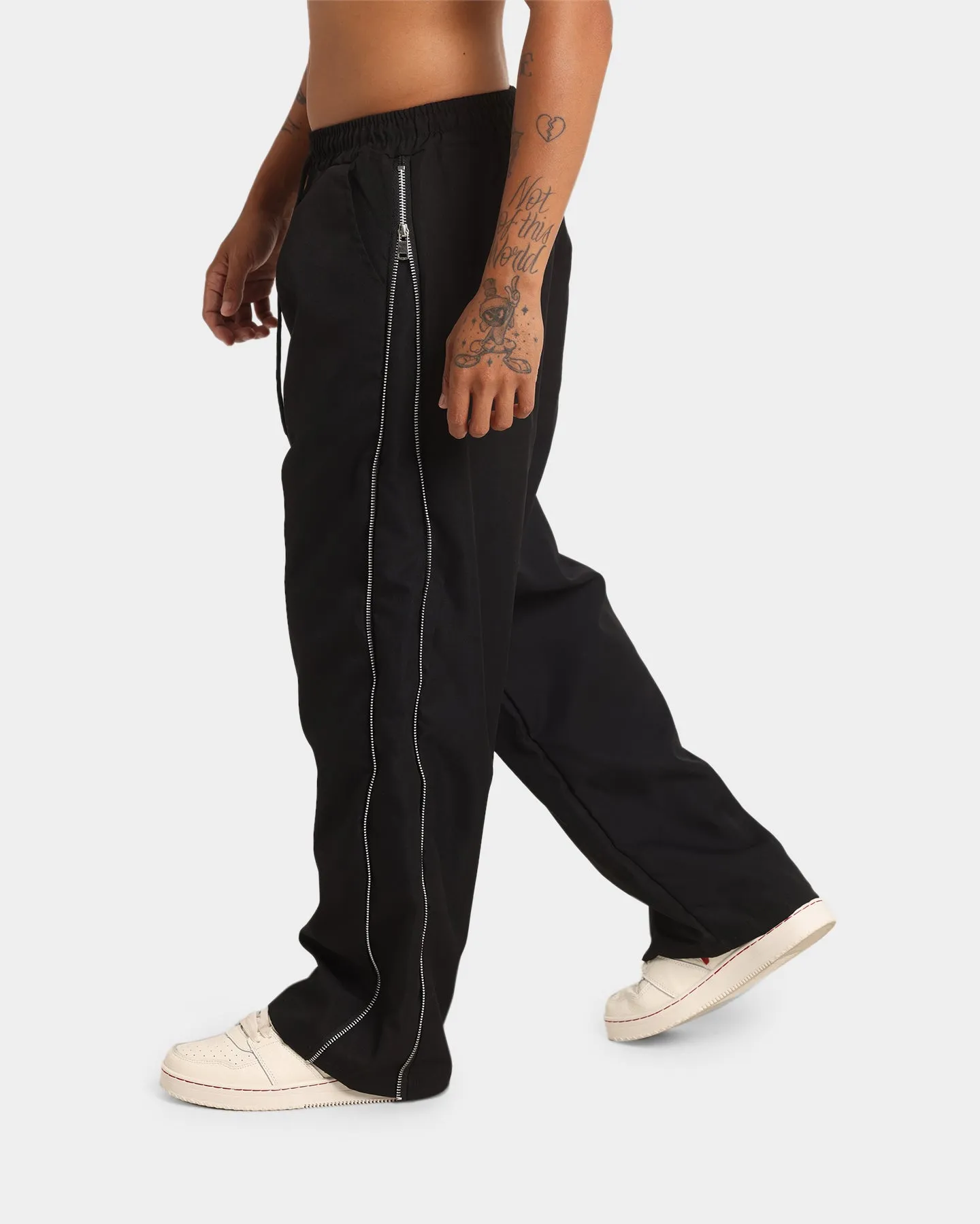 XXIII Ivan Side Zipper Track Pants Black