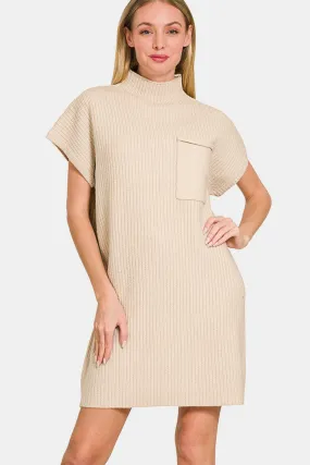 ZENANA Short Sleeve Mini Sweater Dress