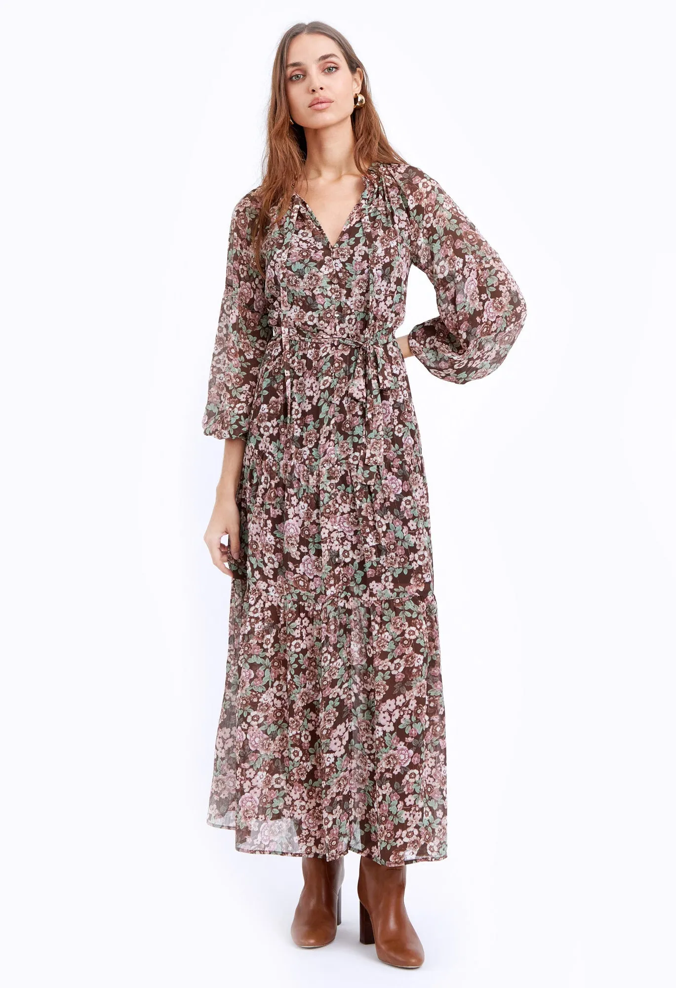 Zoa Chiffon Maxi Dress with Slip